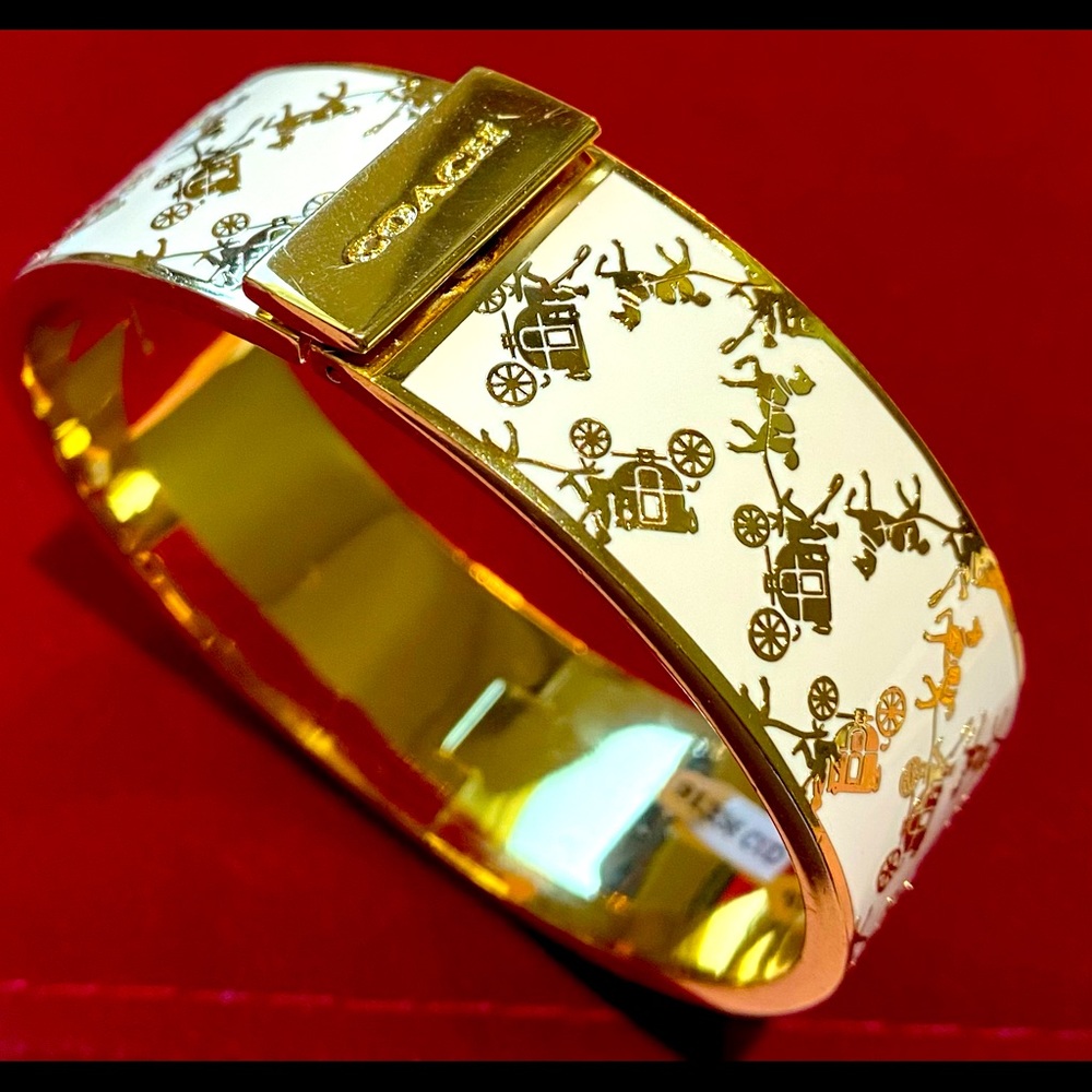 Authentic Signature Coach Hinged Bangle/Bracelet